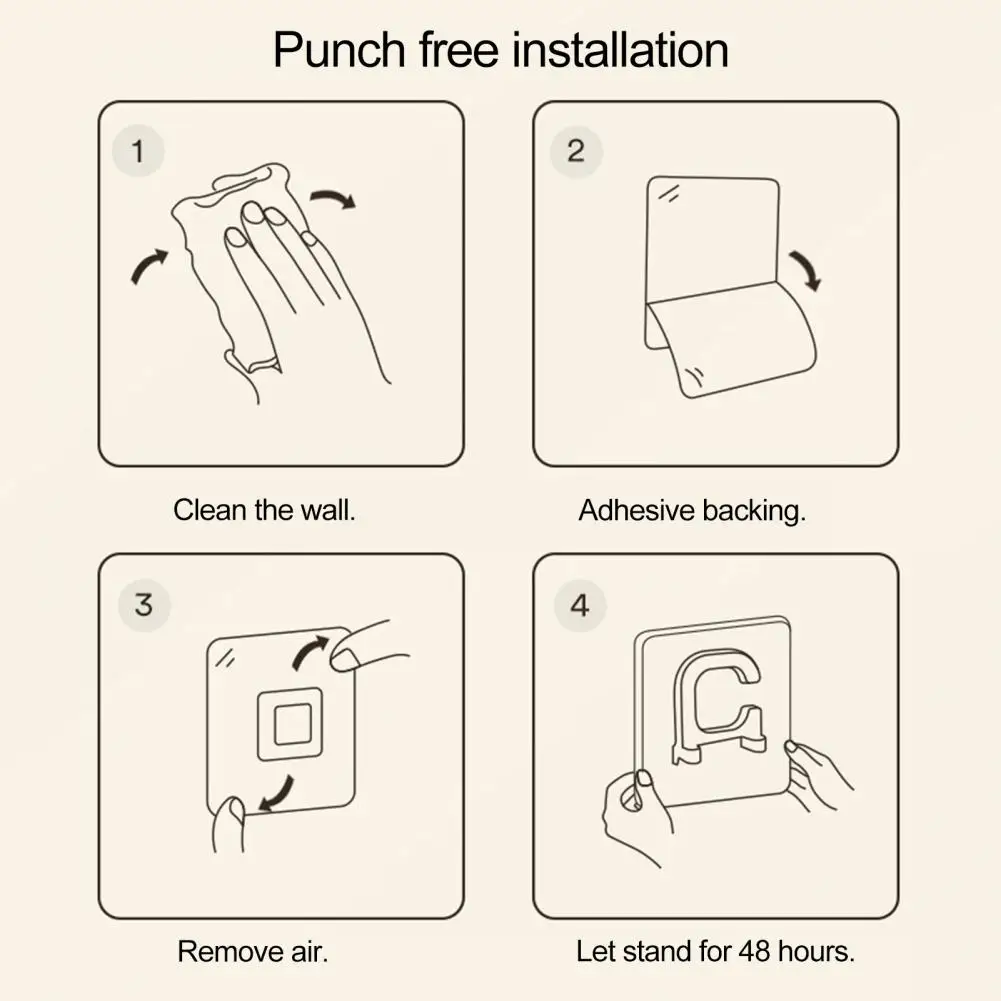 

No Drill Hair Dryer Rack Efficient Wall Mount Hair Dryer Holder Adhesive Silicone Pad Modern Design Strong Load Bearing for Easy