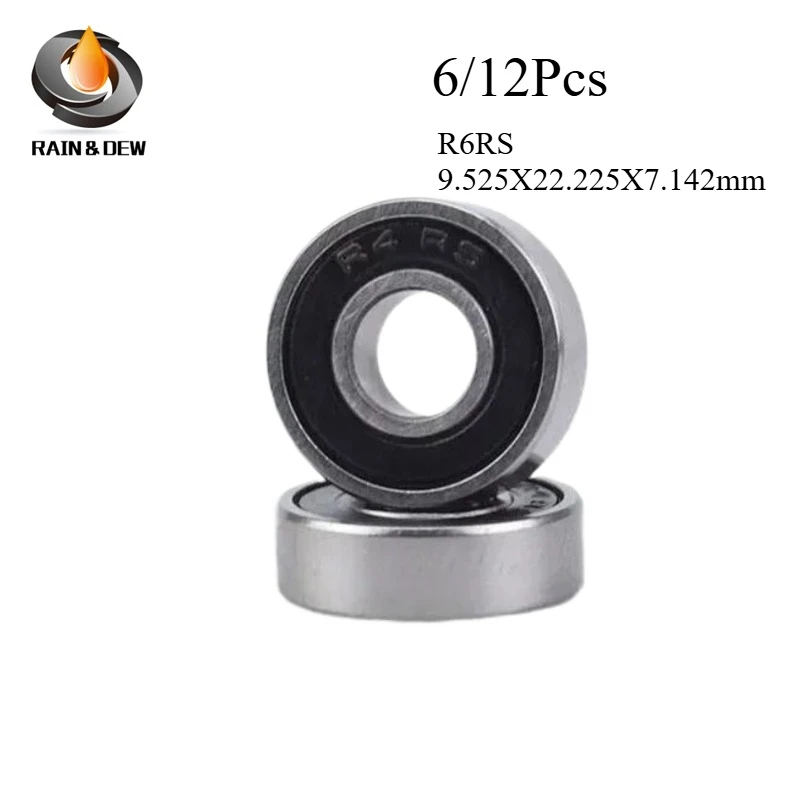 6/12Pcs R6 2RS 베어링 깊은 홈 볼 베어링 R6RS 9.525*22.225*7.14..