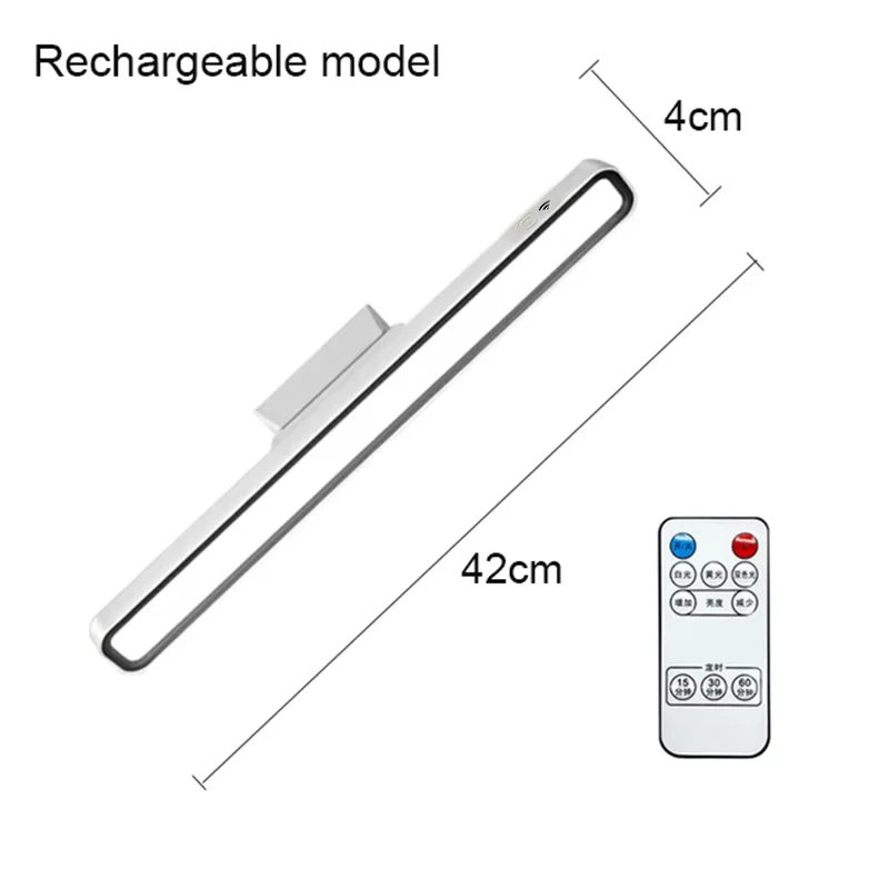 LED Desk Lamp USB Rechargeable Light Stepless Dimming Table Lamp Hanging Magnetic Bedroom Table Reading Rechargeable Night Light 6
