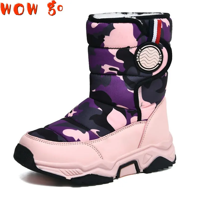 

Зимняя детская повседневная обувь, Нескользящие теплые меховые сапоги для девочек и мальчиков, тактические кроссовки, Детская уличная обувь, женские сапоги с подкладкой