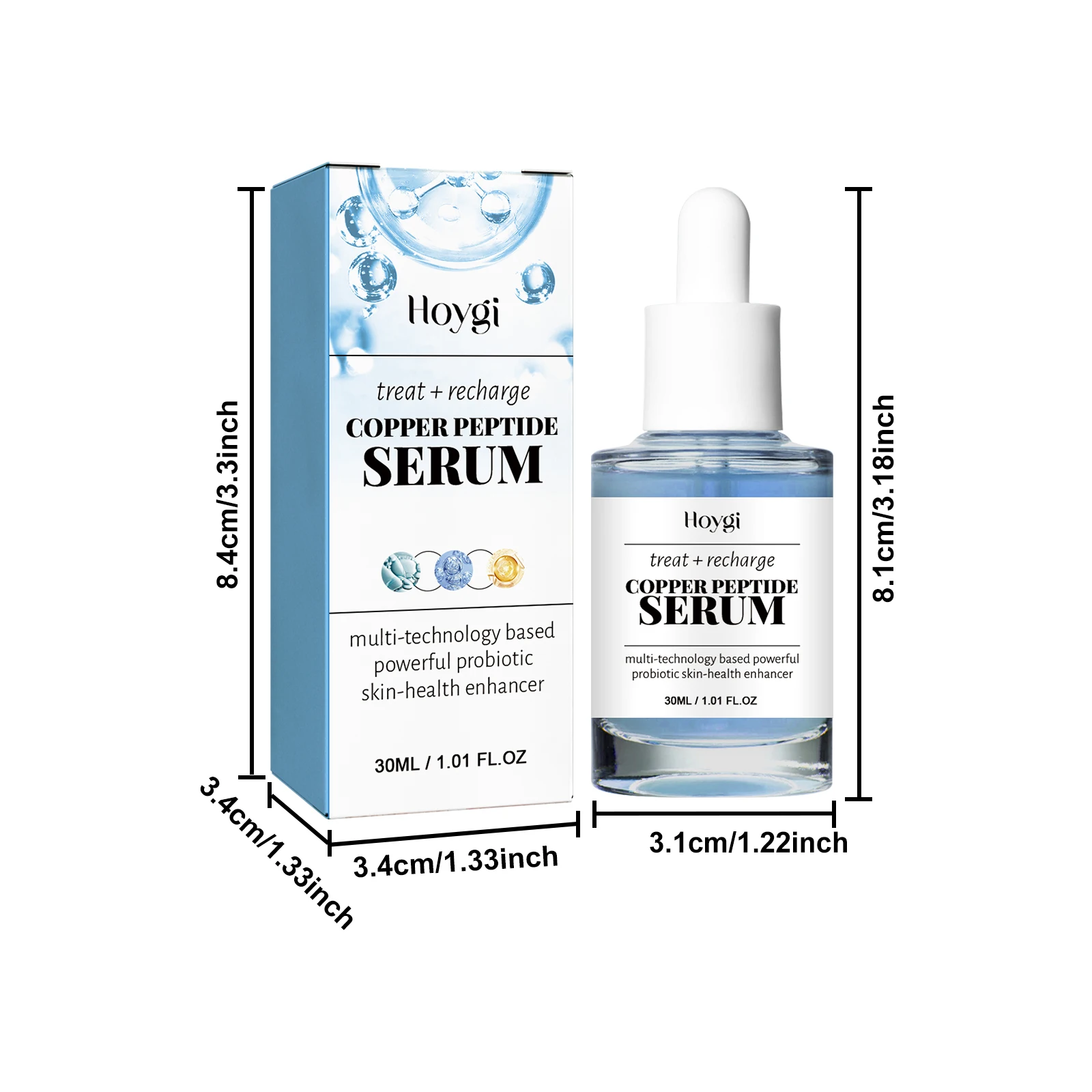 Copper Peptide Serum Fade Fine Lines Shrink Pores Skin Care Smoothing Firming Hyaluronic Acid Brightening Moisturizing Serum 6