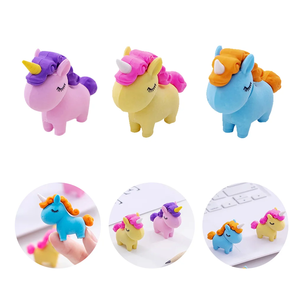 

16 Pcs Eraser Kindergarten Gift Cartoon Students Erasers Cute Portable Kids Adorable Tpr Painting