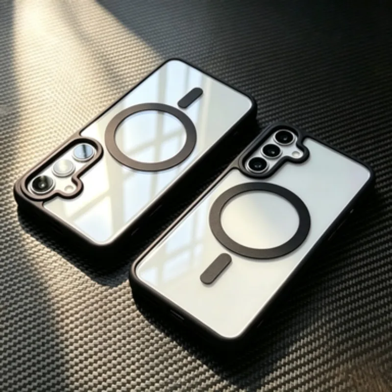 Luxury Transparent Anti-Slip Matte Magnetic Phone Case