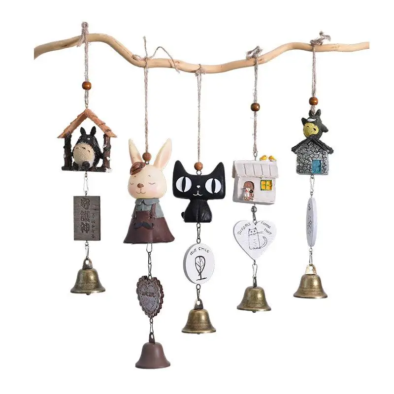 Décoration du jardin,Carillons éoliens japonais en fer, cloches porte  bonheur, décoration suspendue, cadeau - Type Frog (Black)