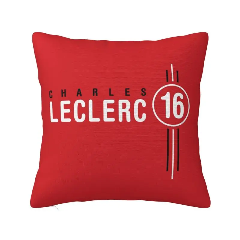 

Motorsports Racing Cushion Cover 40x40cm Polyester Charles Leclerc Throw Pillow Case for Sofa Square Pillowcase Home Decorative