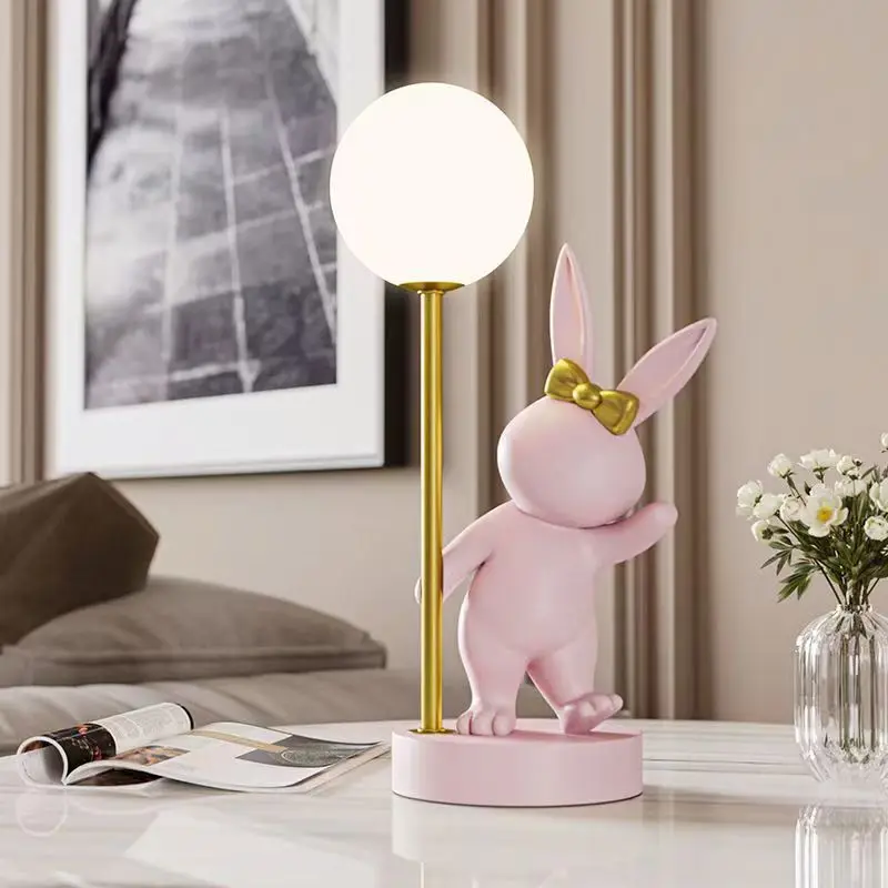 Lampe de chevet veilleuse en bois pour bébé et enfant, Lapins, avec prénom  - PASSION DECO