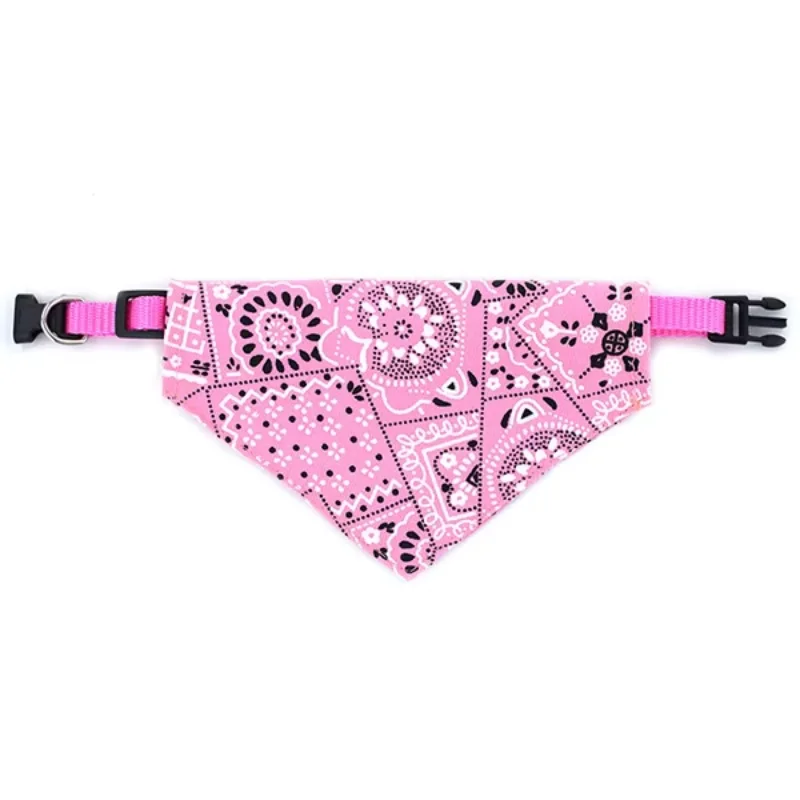 Adjustable Pet Scarf Bandana with Leather Collar Accessories