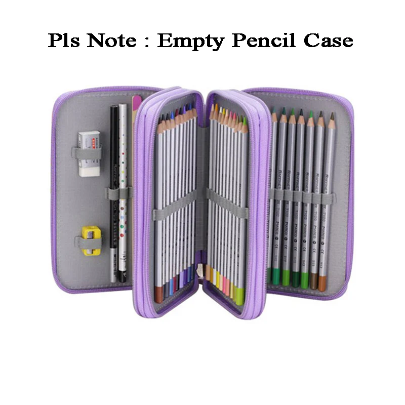 Cute 48 Holes School Pencil Case for Boys Girls Penal Pen Box Kawaii Big 3 Layers Pencilcase Stationery Penalties Pouch Supplies