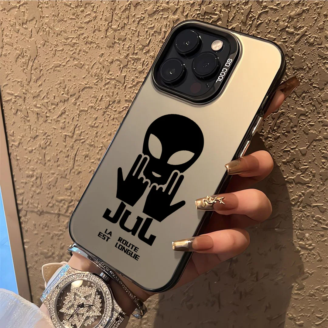 rappeur jul c'est pas des lol coque de téléphone chaude pour iphone 17 16e 16 15 14 13 12 11 mini pro max x xr 8 7 air plus couverture arrière mate