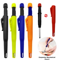 Solid Carpenter Mechanical Pencil For Woodworking Construction One-piece design Pen Cap With Sharpener Stationery Supplies 1