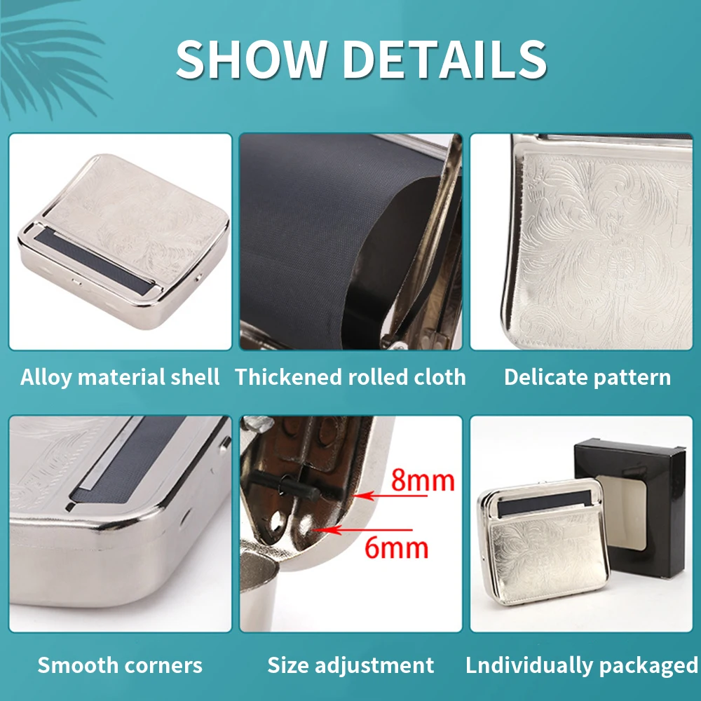 Silver Metal Manual Cigarette Rolling Machine 70/78/110mm Portable Manual Machine for Cigarette Smoking Accessories 4