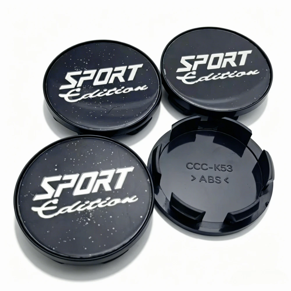 4개입 유니버셜 스포츠 에디션 로고 엠블럼 자동차 휠 센터 캡 허브 캡 53MM 클립 48MM 휠 림 허브캡 먼지 커버 액세서리