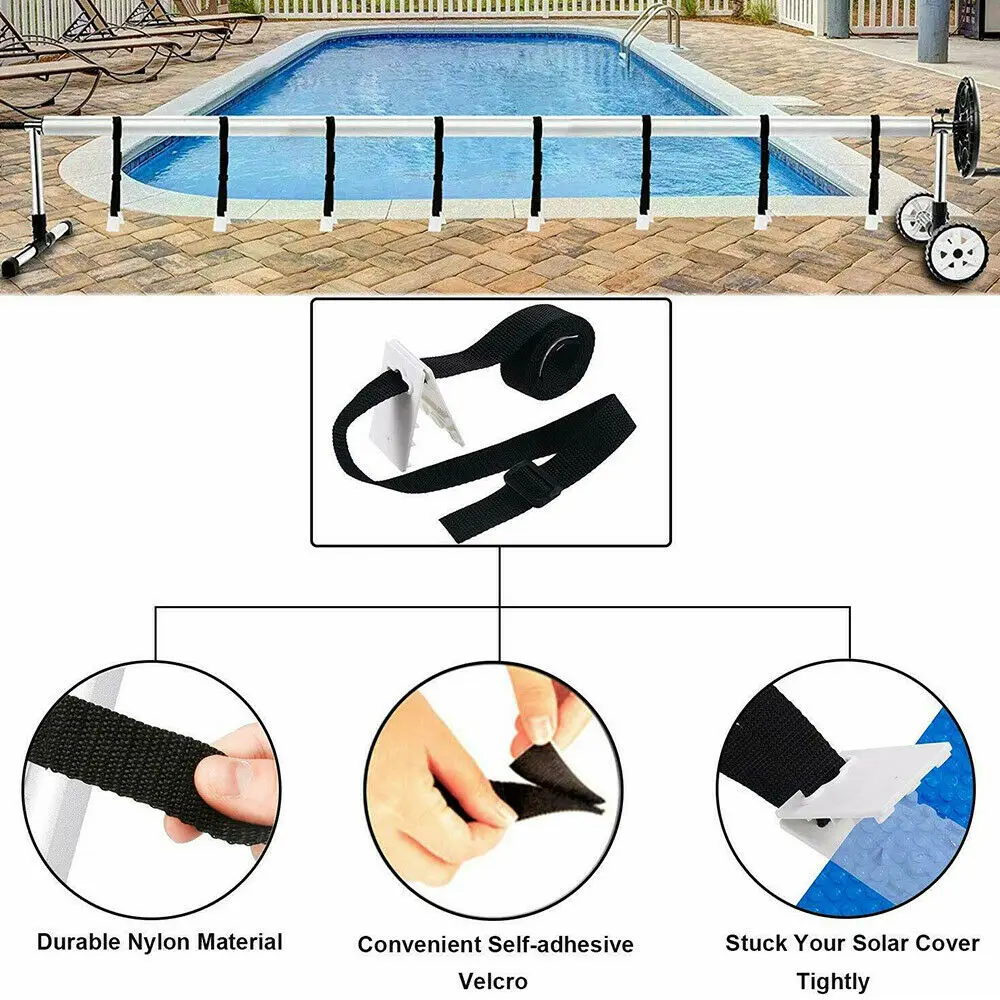 8pcs Pool Film Roller Attachment Straps Kit For Swimming Pool Solar Cover  Reel Universal Pool Reel Tube Covers Swimming Parts - Pool Accessories -  AliExpress