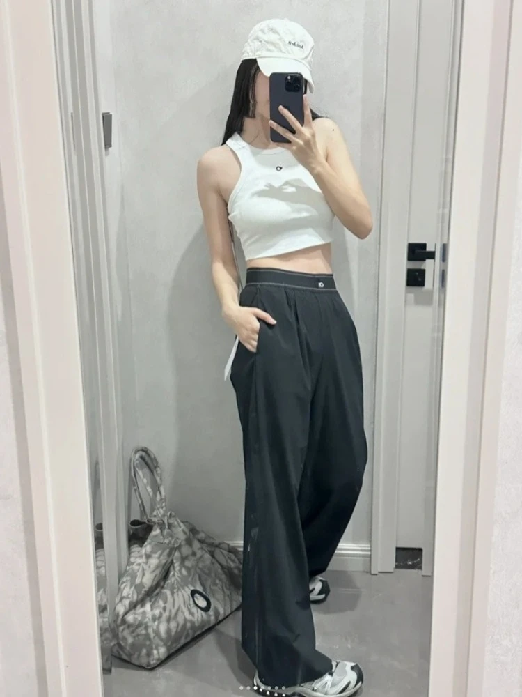 High Waist Wide Leg Yoga Pants - Women's Elegant Sports Sweatpants