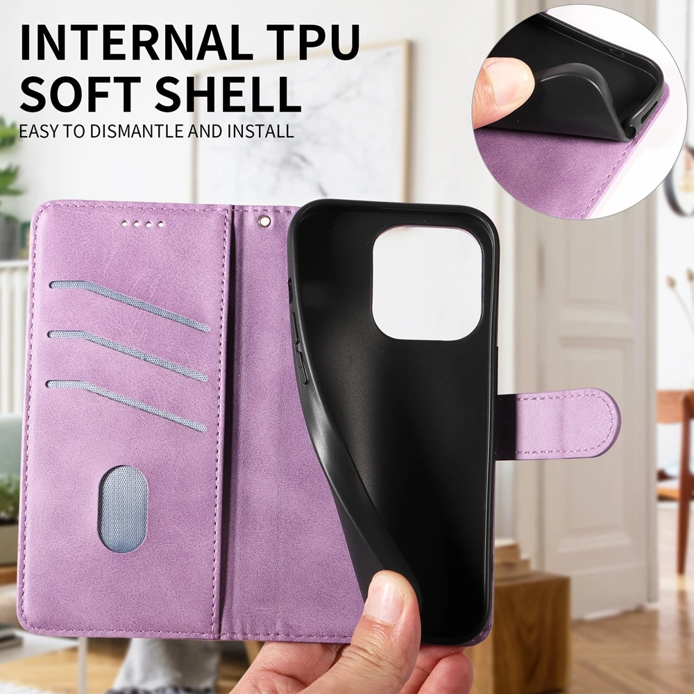 Premium Magnetic Flip Leather Wallet Case with Card Slots