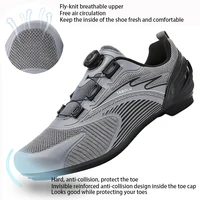 Professional Men Cycling Shoes Road Spd Gray Breathable Mesh Racing Bike Self-Locking Women Cleats Mountain Sneaker Zapatillas 2