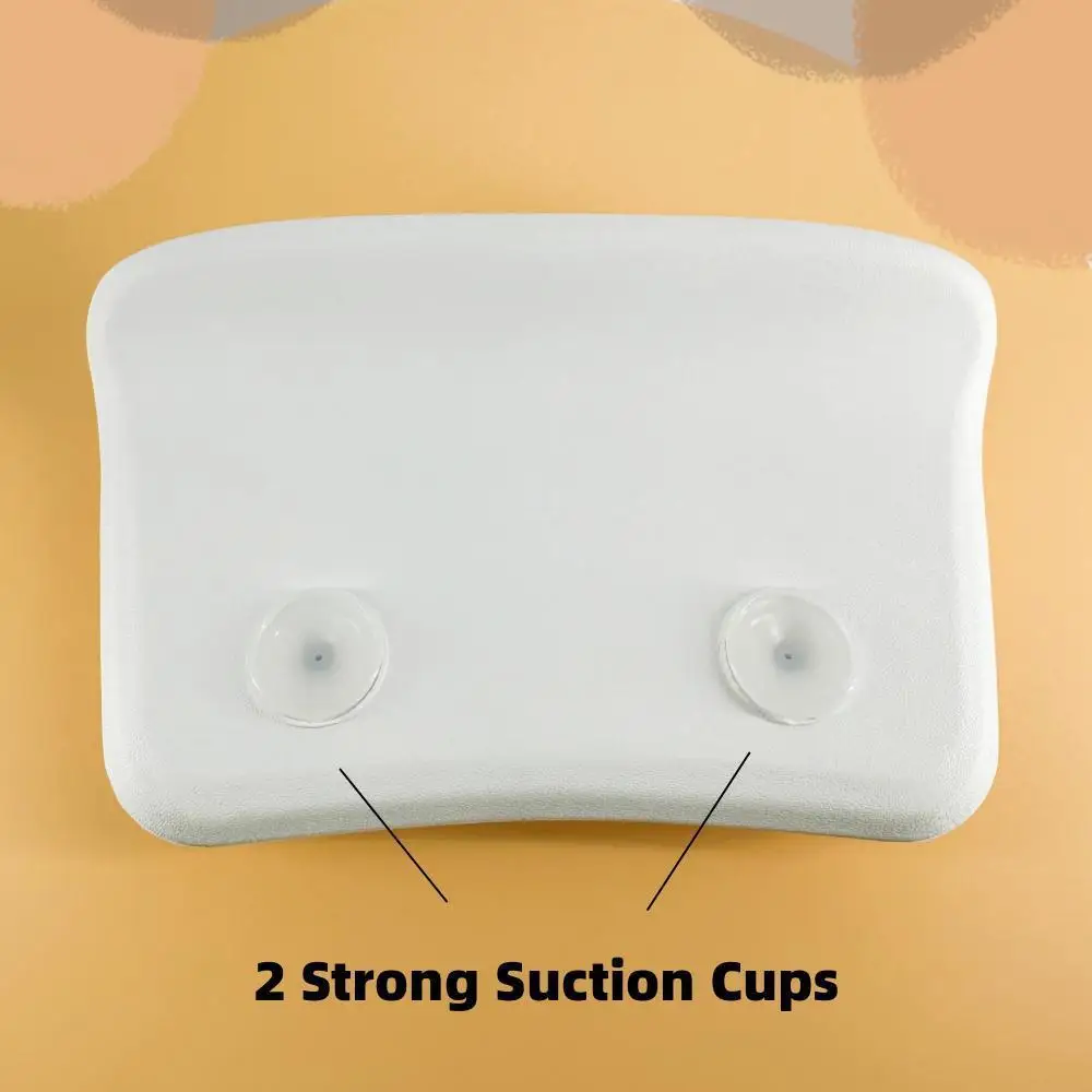 Bathtub Headrest Suction Cups Comfortable SPA Non-Slip Bath Pillow Neck Back Headrest