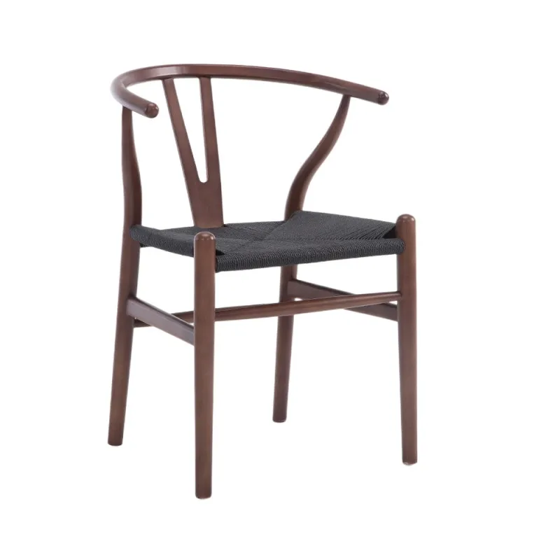 Moderne Hans Wegner Wishbone Eetkamerstoel Beuken Hout Walnoot/Rood Bruin/Natuurlijke Afwerking Y Stoel Voor Cafe Meubels houten Fauteuil