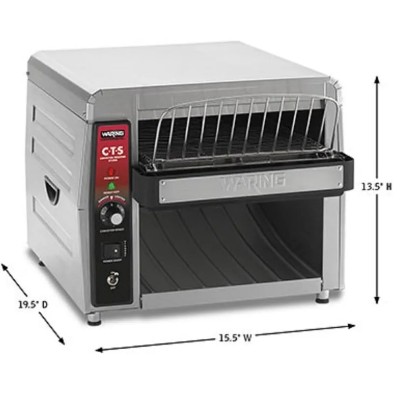 Waring Commercial CTS1000 Coneyer Toaster, 450 Slices per hour, 120V, 1800W, 5-15 Phase Plug 2