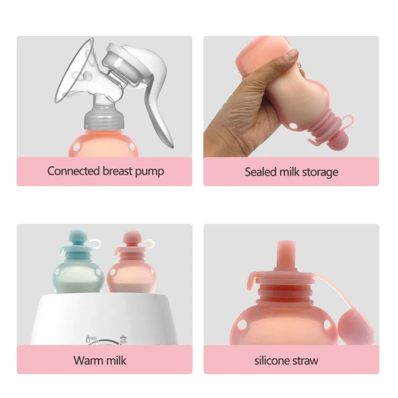 150ml Refillable Baby Storage Bag Silicone Milk Congee Leakproof Organiser Squeeze Storage Container baby food storage containers,portable food storage box,food pouch,breastmilk storage bags