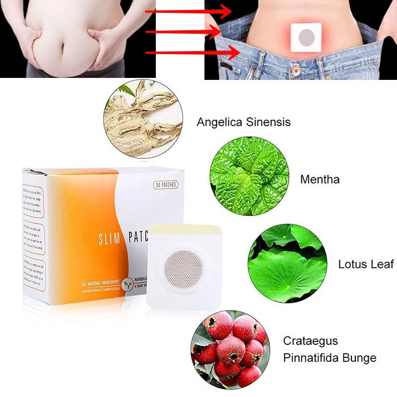 

30pcs/lot Belly Slim Patch Abdomen Slimming Fat Burning Navel Stick Weight Loss Slimer Tool Wonder Hot Quick Slimming Patch