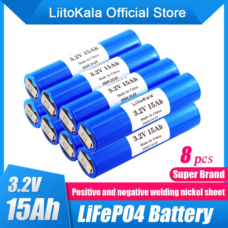 8 шт. LiitoKala 33140 3 2 в 15 Ач Lifepo4 батарея элементы Diy 12 В 4S 24 36 Аккумулятор для