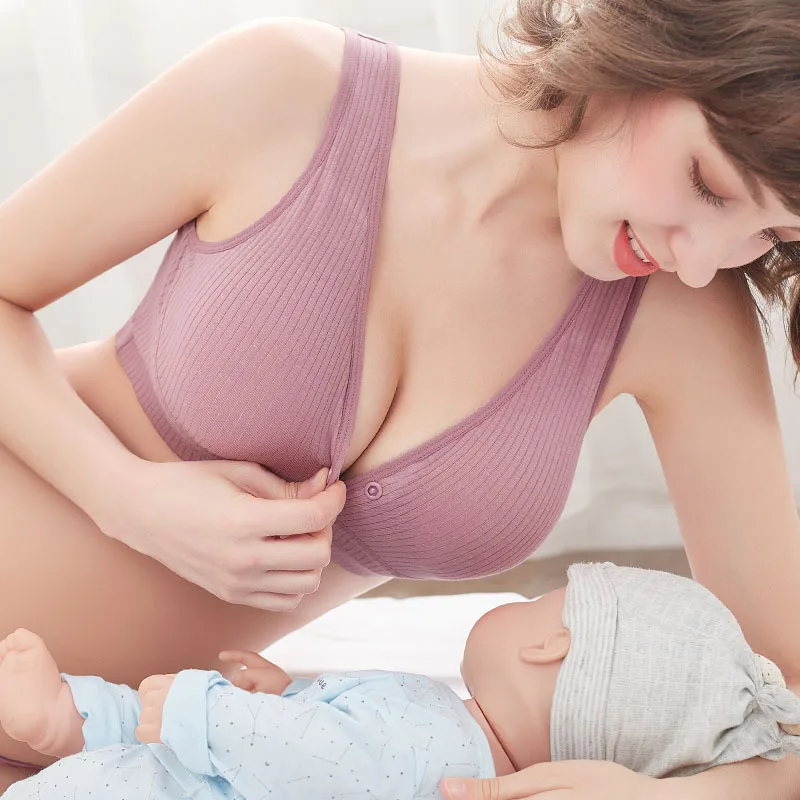 

Plus Size M-4XL Breastfeeding Bras Maternity Nursing Bra Feeding Underwear For Pregnant Women Seamless Cotton Bra