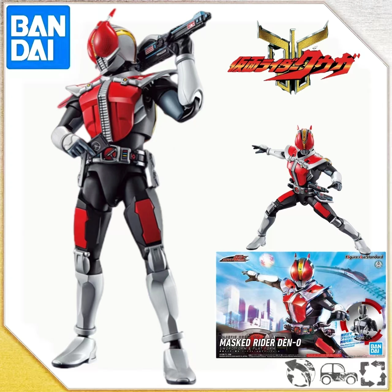 

Bandai Original Anime Figure-rise Standard Kamen Rider Electric King DEN-0 Joint Movable Assembly Model Toy Collection Gift