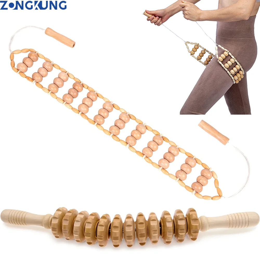 

Wood Therapy Massage Tools Maderoterapia Kit Lymphatic Drainage Tool Professional Cellulite Wooden Curved Massage Roller Stick