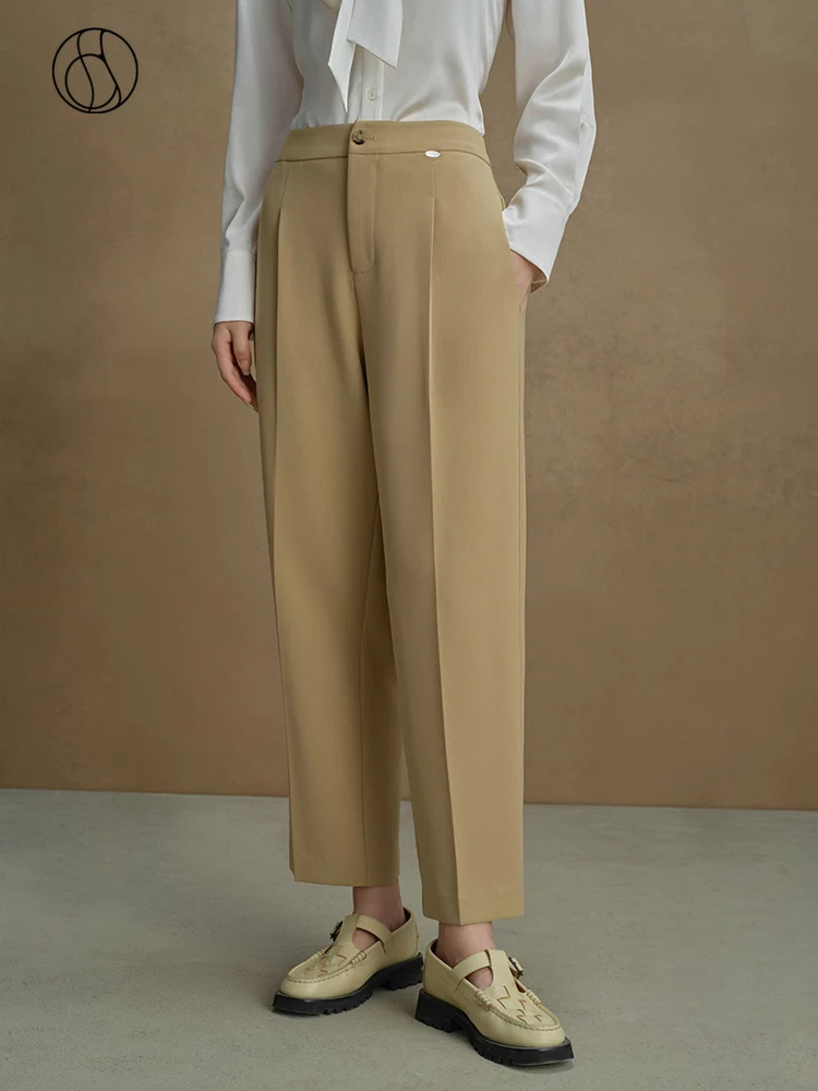 DUSHU Office Lady Four Seasons Versatile Elegant Commuter Tapered Pants Autumn 2023 New High Waist Pants Black Women Pants dushu hong kong style ins commuter versatile denim set autumn 2023 new fashion denim two piece set office lady women set