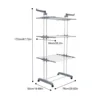 Modern 4 Tiers Metal Clothes Drying Rack Rectangular Folding Rolling Dryer Hanger Free Stand Laundry Organizer Gray/Blue 3
