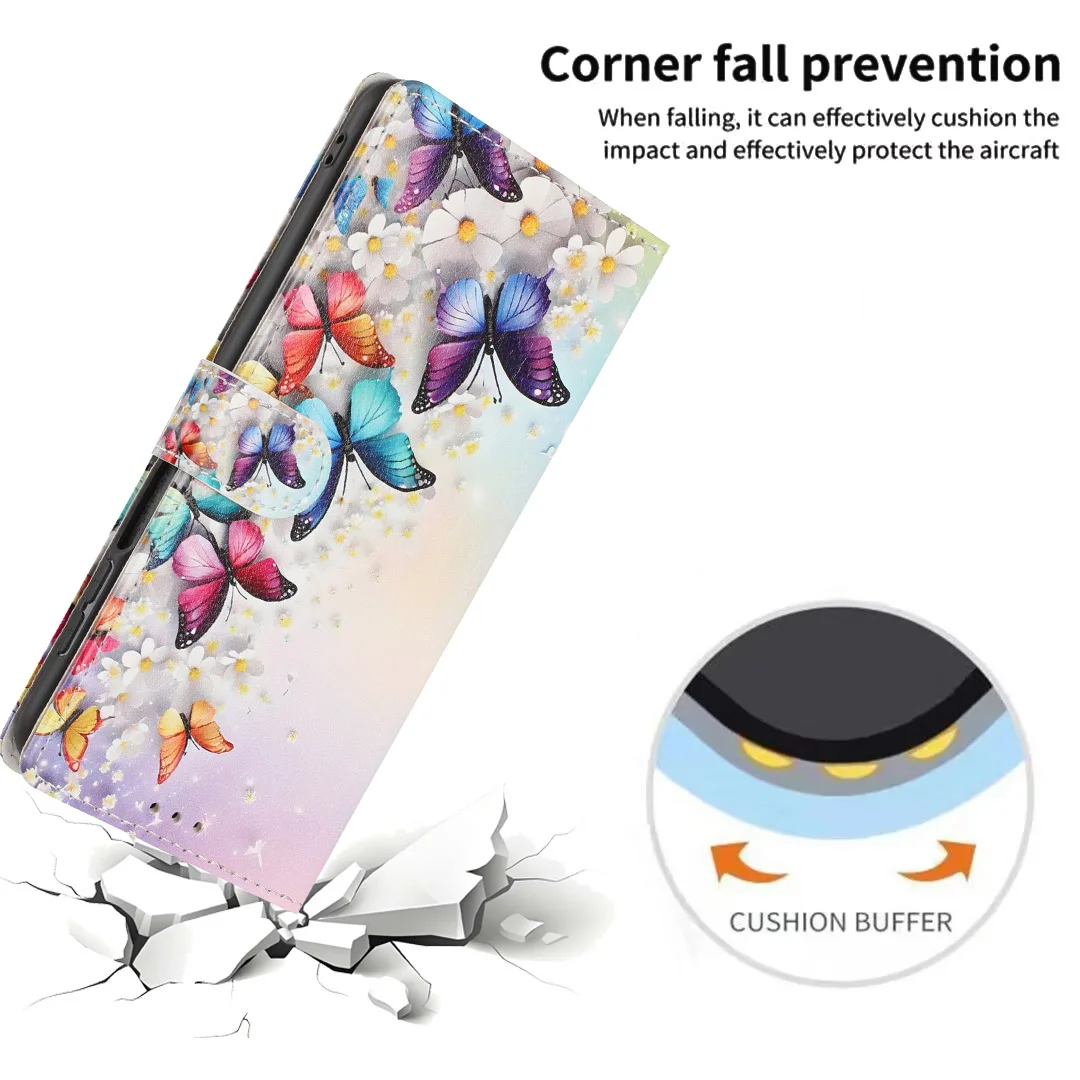 3D Butterfly Leather Flip Phone Case - Elegant Design with Enhanced Protection