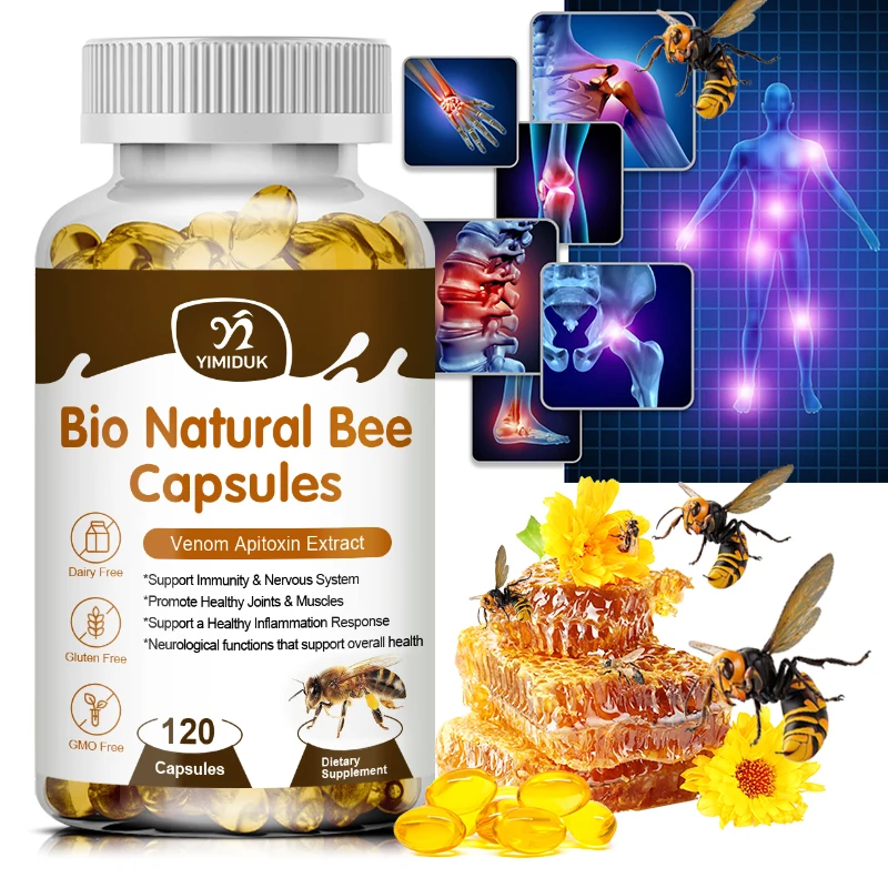 

Bio Natural Bee Capsules Support Immunity & Nervous System Promote Healthy Joints & Musdes Joint Pain Capsules Relieve Arthritis