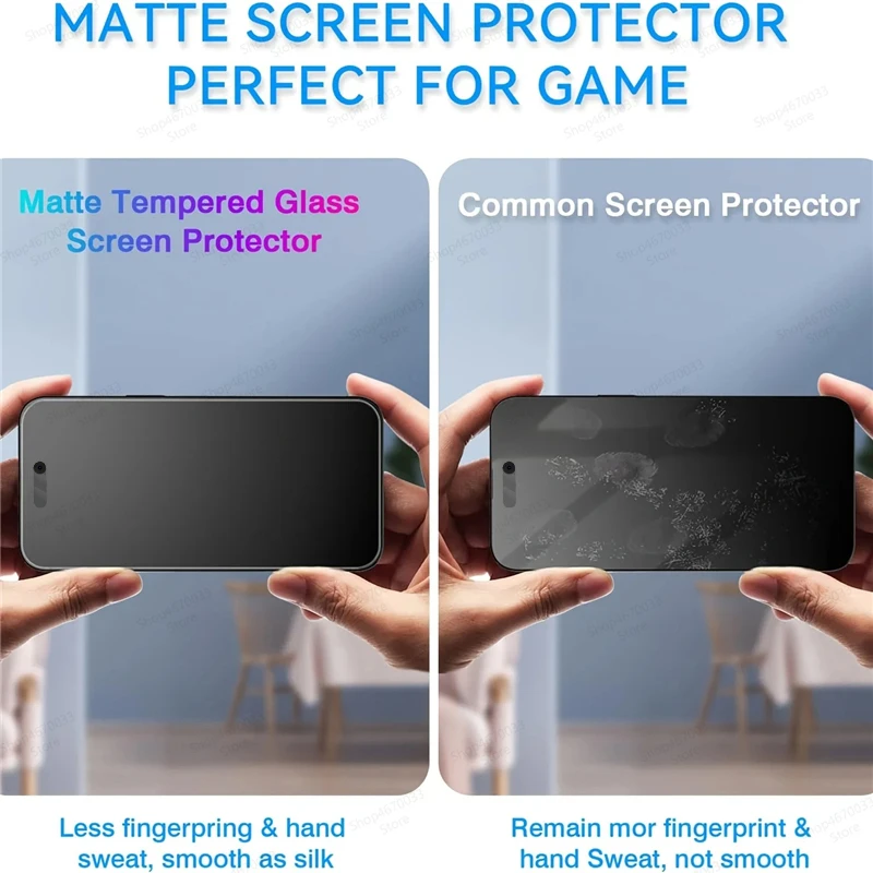 Set of 4 Matte Tempered Glass Frosted Screen Protectors