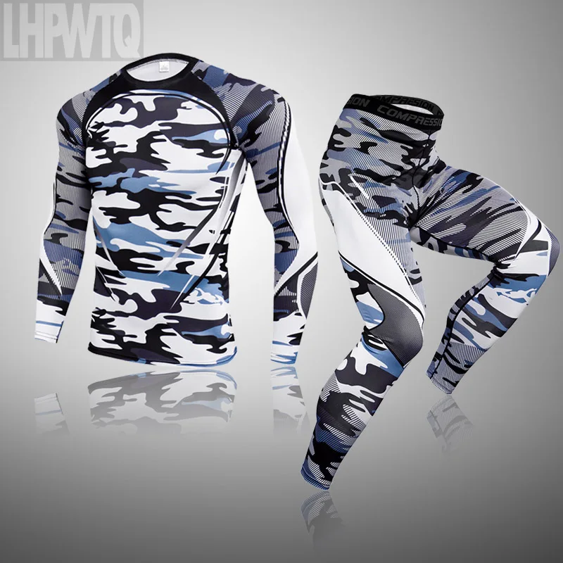 Thermal Underwear Set Men Winter Lined Thermal Underwear Set Motorcycle Skiing Base Layer Warm Running Shirts Tops Bottom Men's Ski Underwear Suit
