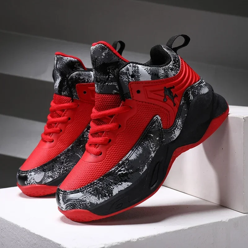 Durable Boys' Non-Slip Basketball Sneakers - Thick Sole Sports Footwear