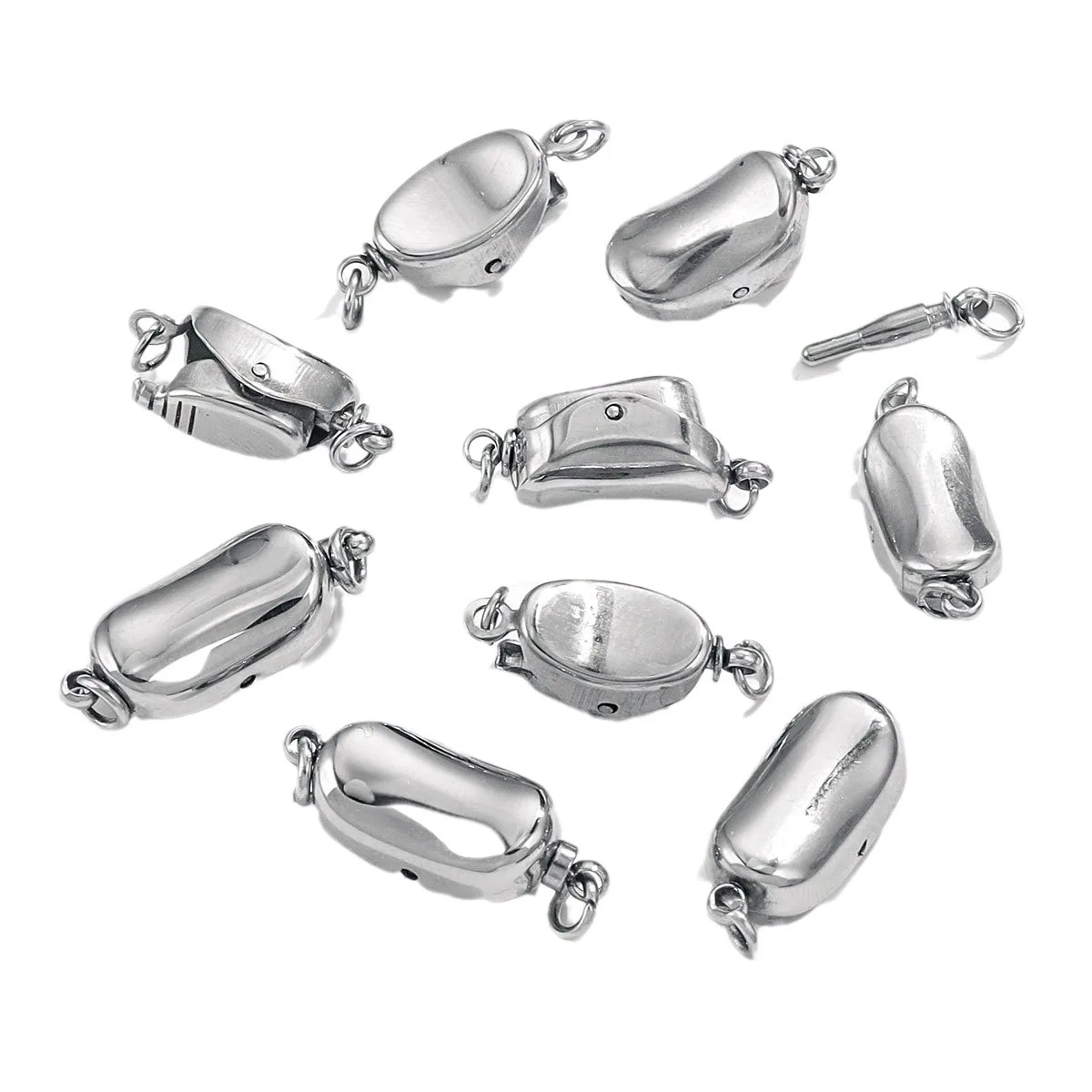 Stainless Steel Pea Button DIY Accessories Wholesale for DIY Jewelry Making Supplies 4