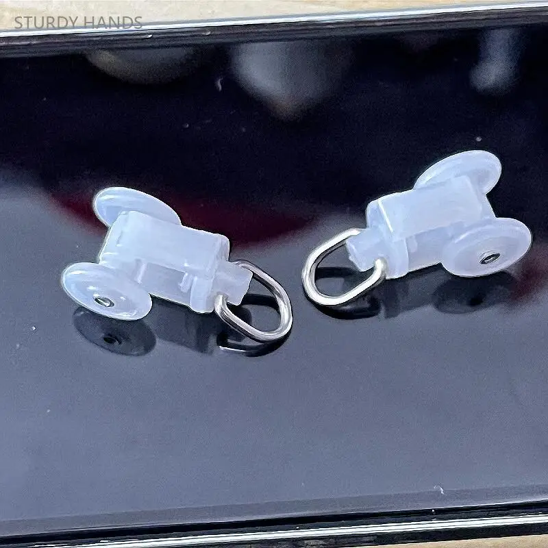 30pcs Curtain Track Accessories Plastic Pulley Straight Track Bent Shower Curtain Hook Ring Roller Home Hardware