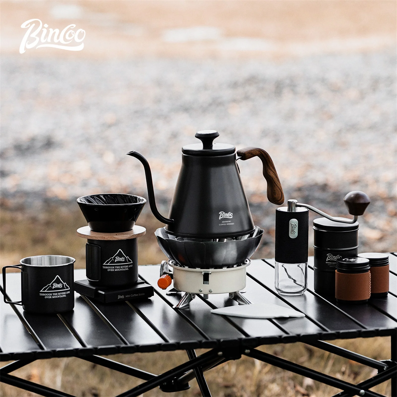 مجموعة قهوة تخييم متكاملة من Bincoo