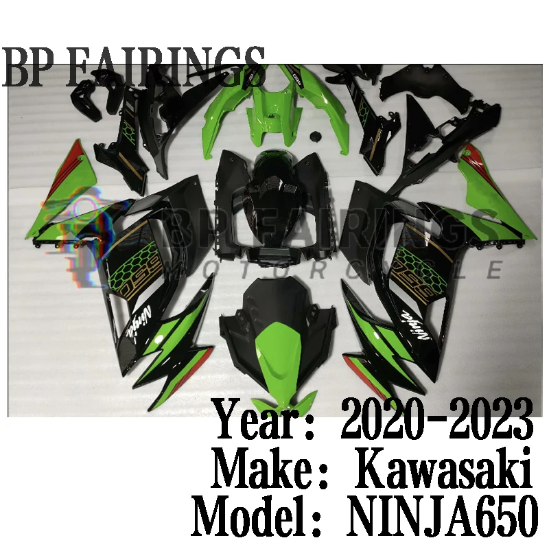 

Комплект обтекателей для мотоцикла Kawasaki NINJA 650 Φ EX650 2020-2023, NINJA650 ER6F 2020 2021 2022 2023, зеленый, черный