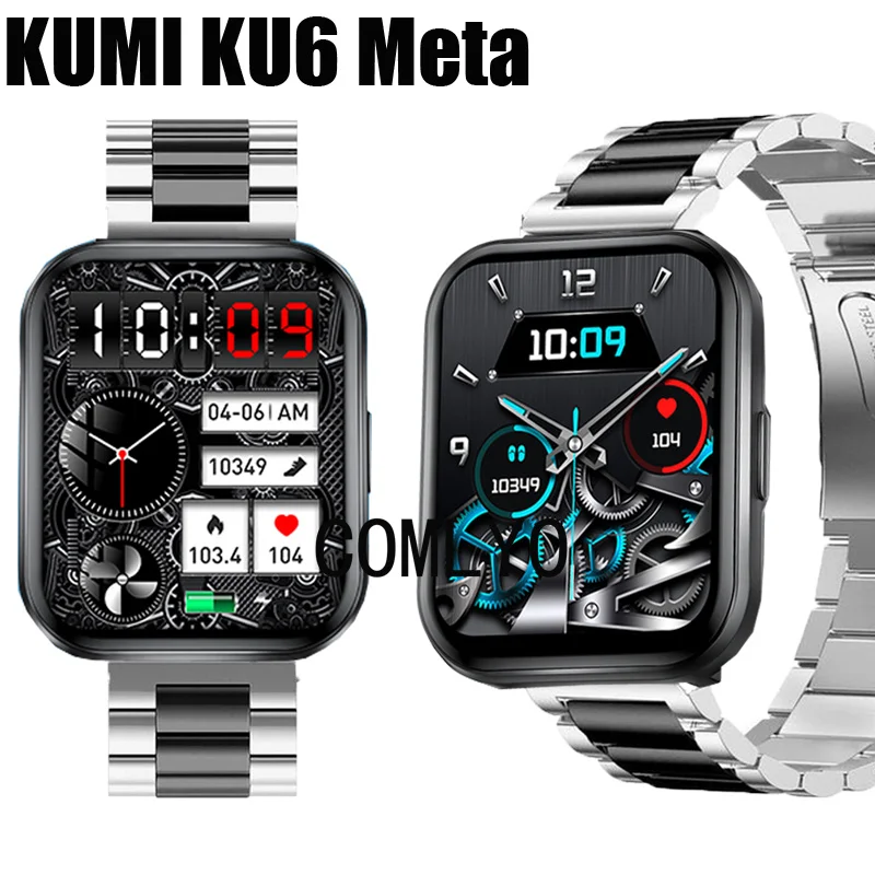 

For KUMI KU6 Meta Strap Metal Stainless Steel Adjustable Band Bracelet Luxurious Belt For Women men