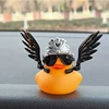 Rubber Duck Car Ornaments Yellow Duck Car Dashboard Decorations with Propeller Helmet for Christmas Decor and Home Decorations 1