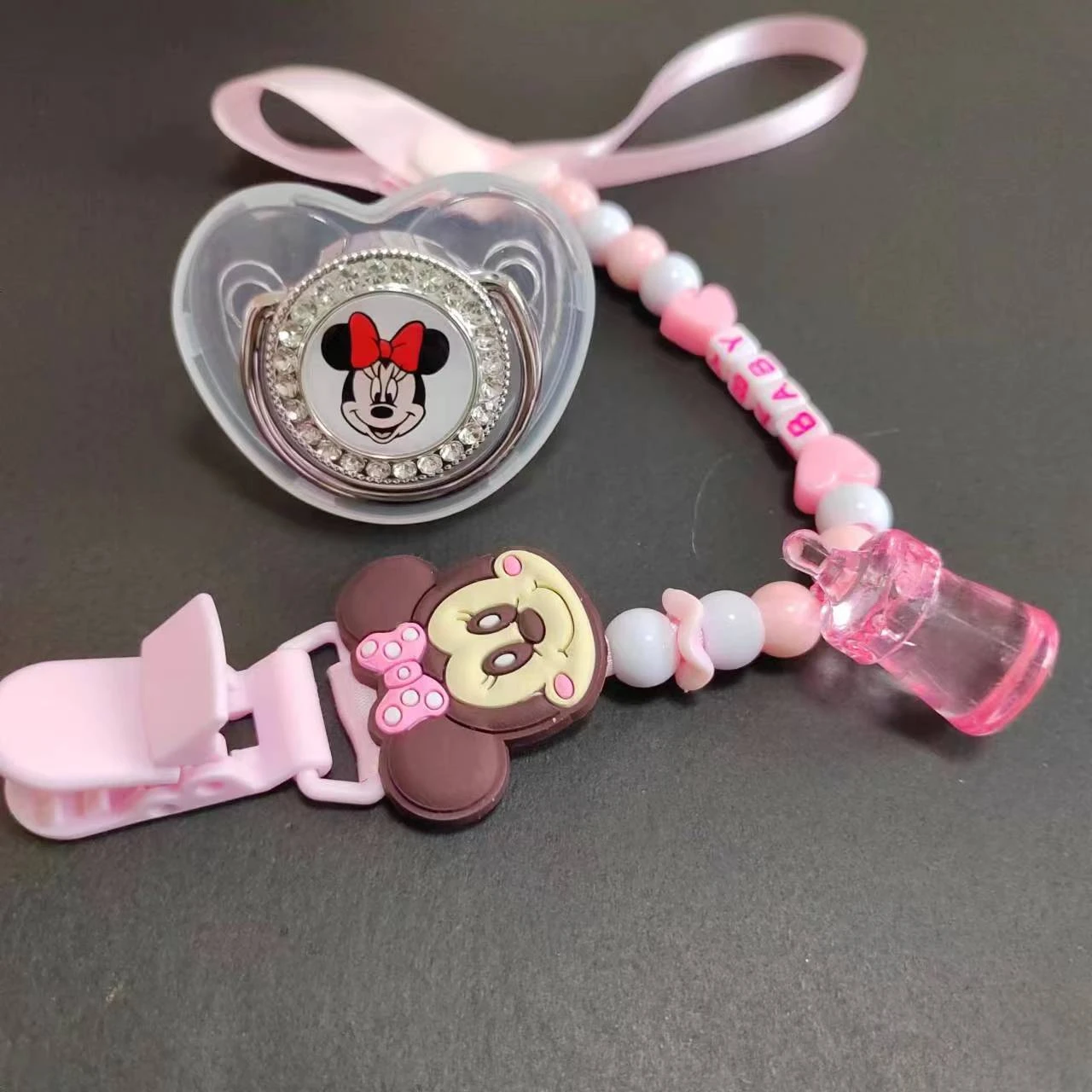 Silicone Bead Pacifier Clip Minnie Silicone Pacifier Clips Disney