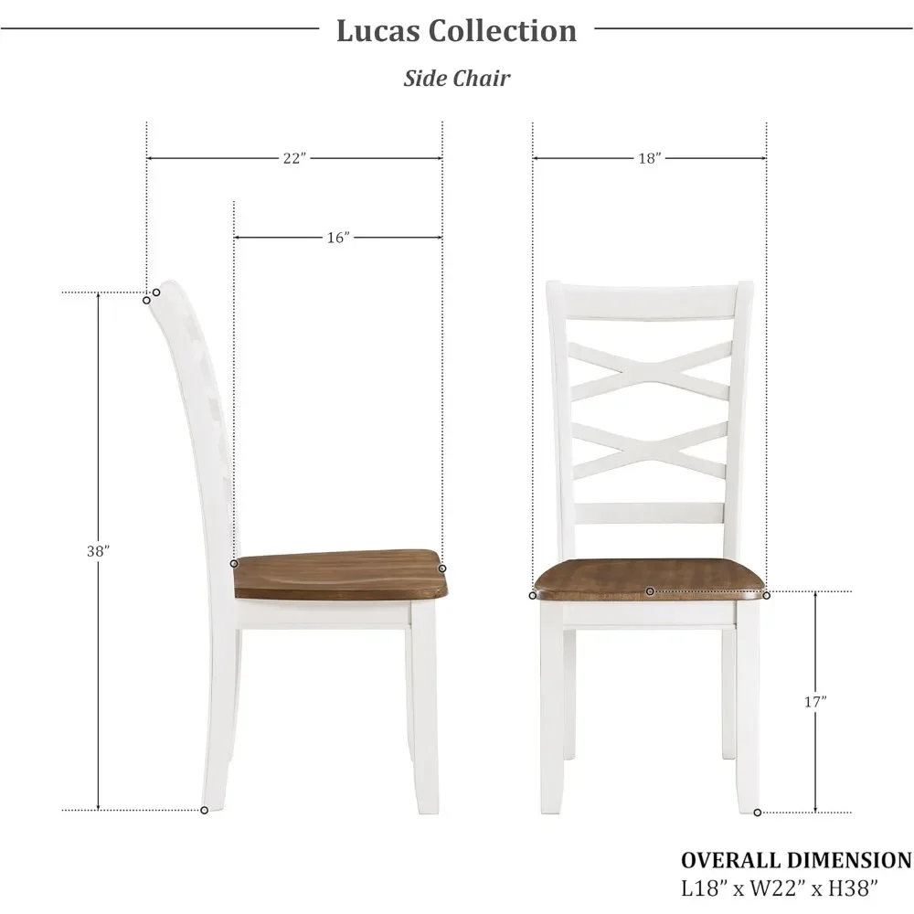 Fashion Solid Wood Dining Room Table and Chairs Set, 6 Set ,with Cross Back Chairs, 7 Piece Farmhouse Kitchen Table Set