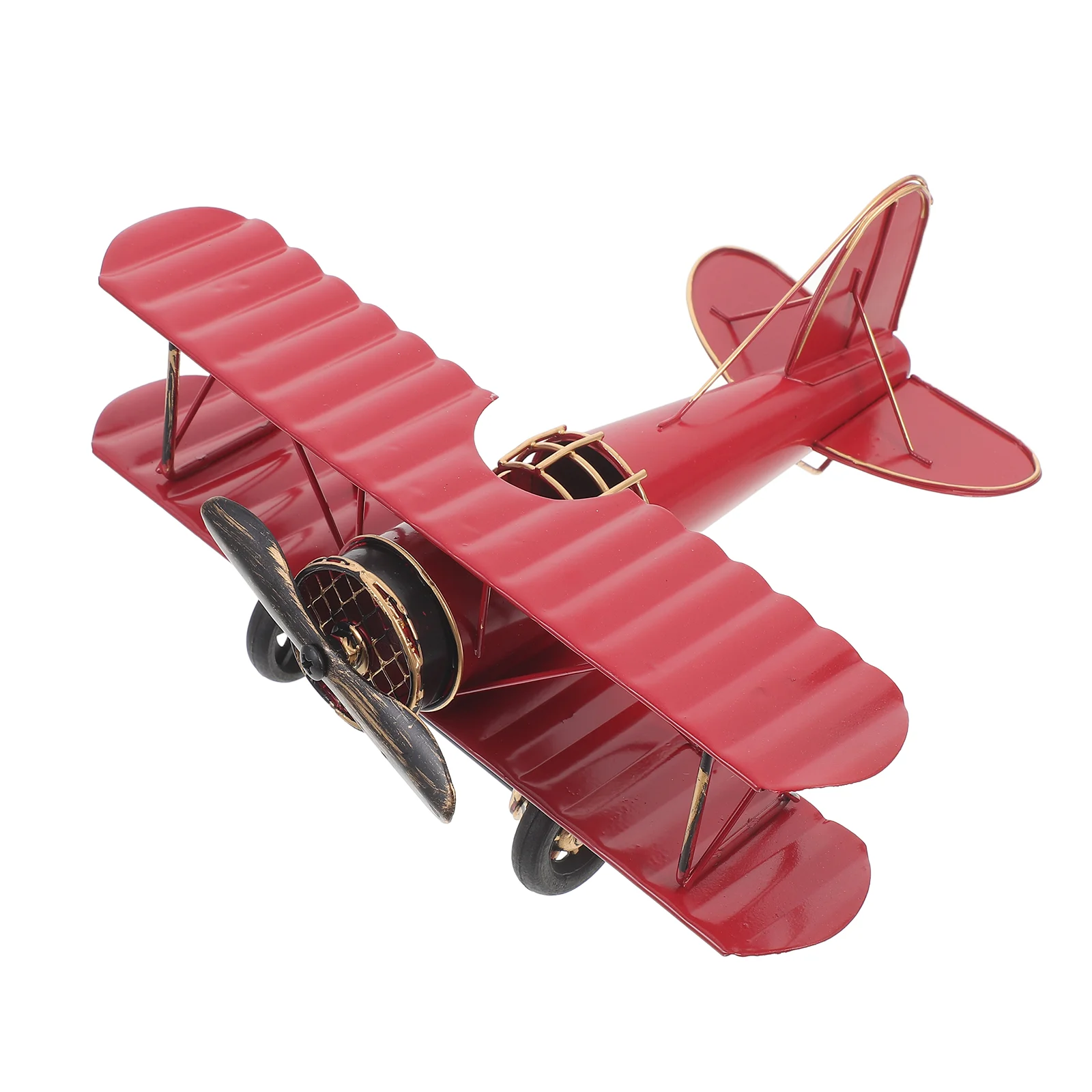 

Hand Model Airplane Vintage Decor Metal Miniature Aircraft Ornament Retro World War II Planes Iron