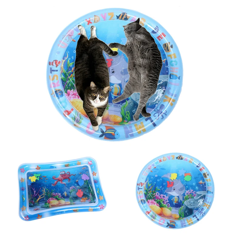 

Сенсорный коврик для игр с водой для кошек и небольших искусственных игрушек, игровой коврик для самостоятельной игры, интерактивные игрушки для кошек для самостоятельной игры, игрушки для домашних животных