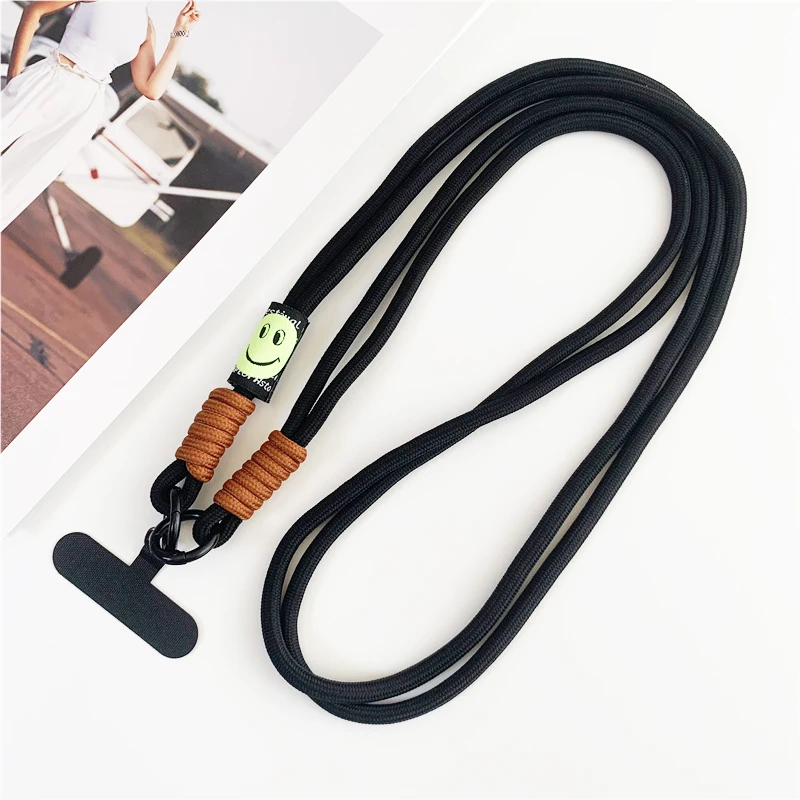 120cm Double Rope Crossbody Phone Lanyard with Anti-Loss Neck Clip