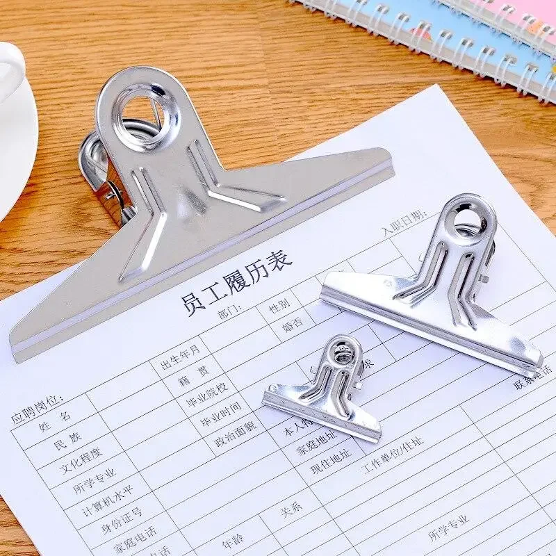 Bag Clips 1-5pcs Bag Clips Stainless Steel File Food Folders Organizer Plus Size School Stationery Supplies Kitchen Essentials