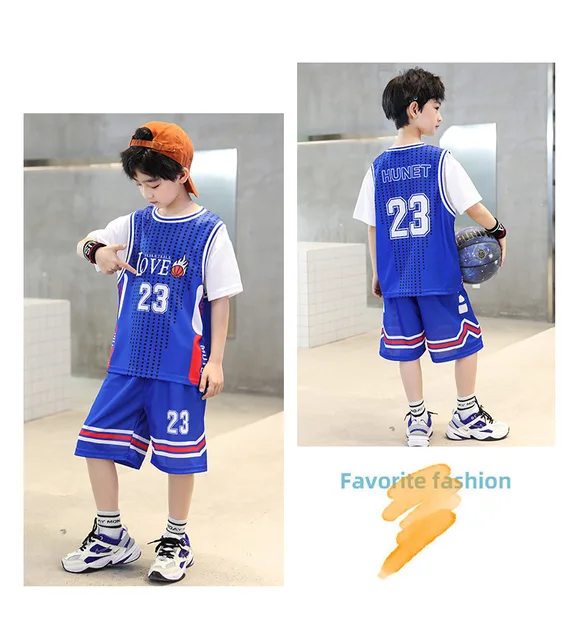 Kids Basketball Jersey Set for Children Quick Drying Breathable Team Club  Professional Basketball Sports Uniform Big Size