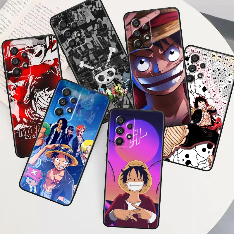 

One Piece Luffy Animation For Samsung Note 20 10 Ultra Plus A31 A14 A12 A70 A34 A25 A04 A05 A15 A24 5G Black Cover Phone Case